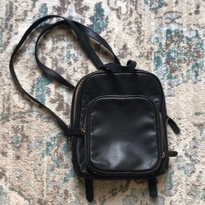 Leather mini backpack